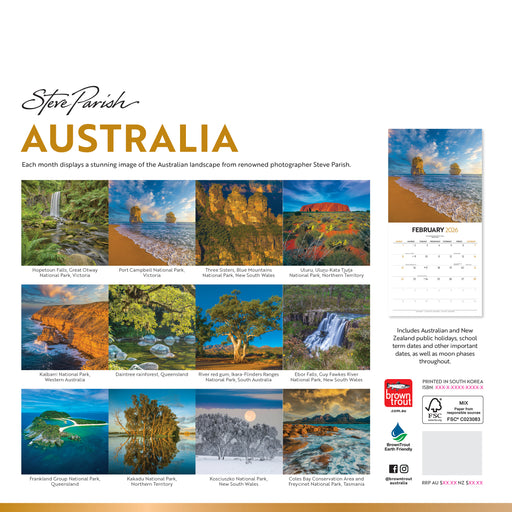 Australia by Steve Parish 2026 Square Wall Calendar