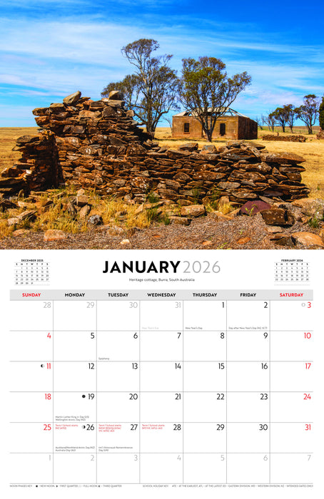 Australian Outback S Parish 2026 A4 Wall Calendar