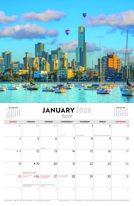 Melbourne and Victoria 2026 A4 Wall Calendar