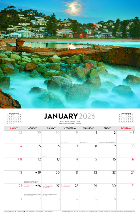 Sydney and New South Wales 2026 A4 Wall Calendar