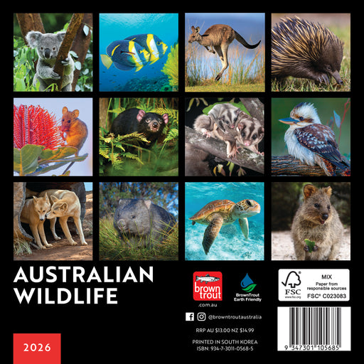 Australian Wildlife 2026 Mini Wall Calendar