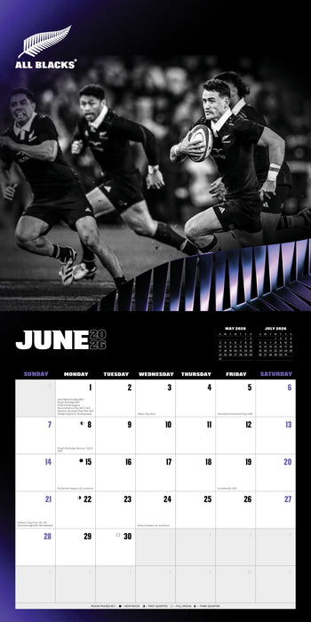 All Blacks 2026 Square Wall Calendar