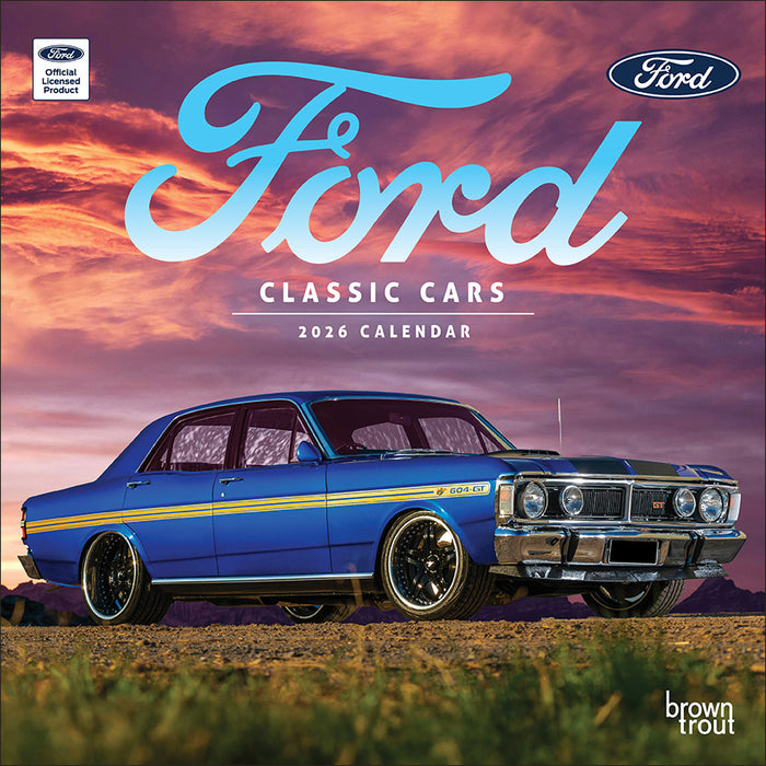 Classic Ford Cars 2026 Square Wall Calendar