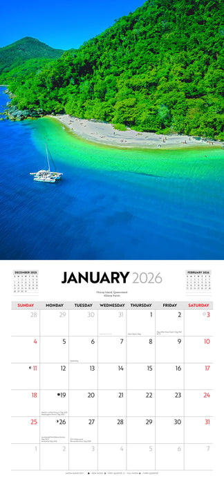 Colours of Australia 2026 Square Wall Calendar