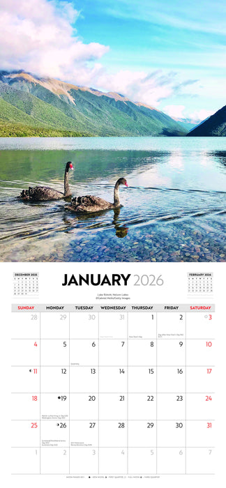 Uniquely New Zealand 2026 Square Wall Calendar