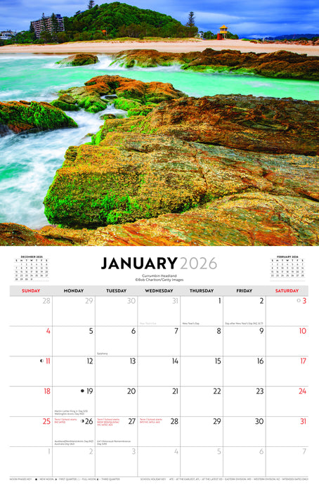 Gold Coast and Hinterland 2026 A4 Wall Calendar