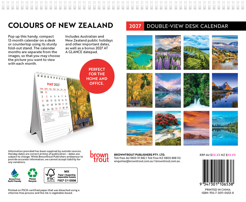 Colours of New Zealand 2027 Desk Easel