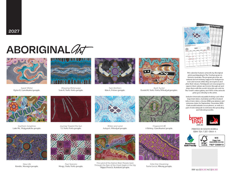 Aboriginal Art 2027 Wall Calendar