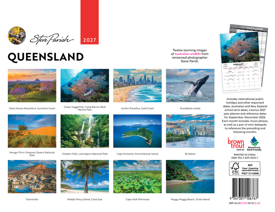 Queensland by Steve Parish 2027 Wall Calendar