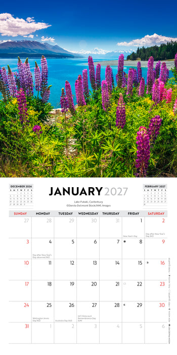 A Little View of New Zealand 2027 Mini Wall Calendar