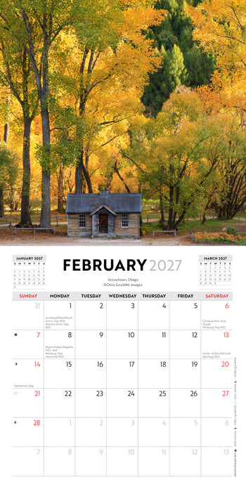A Little View of New Zealand 2027 Mini Wall Calendar