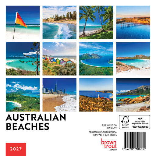 Australian Beaches 2027 Mini Wall Calendar