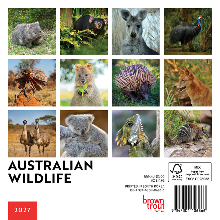 Australian Wildlife 2027 Mini Wall Calendar
