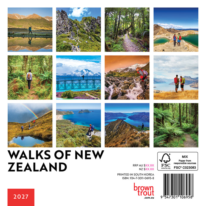 Walks of New Zealand 2027 Mini Wall Calendar