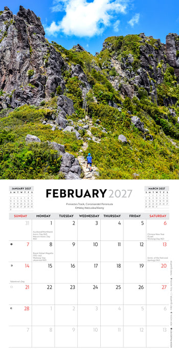 Walks of New Zealand 2027 Mini Wall Calendar