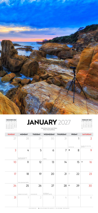 Australian Beaches 2027 Square Wall Calendar