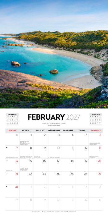 Australian Beaches 2027 Square Wall Calendar