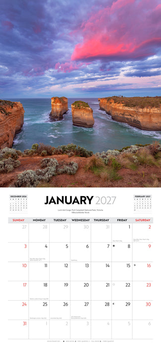 National Parks of Australia 2027 Square Wall Calendar