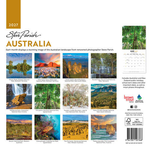 Australia by Steve Parish 2027 Square Wall Calendar