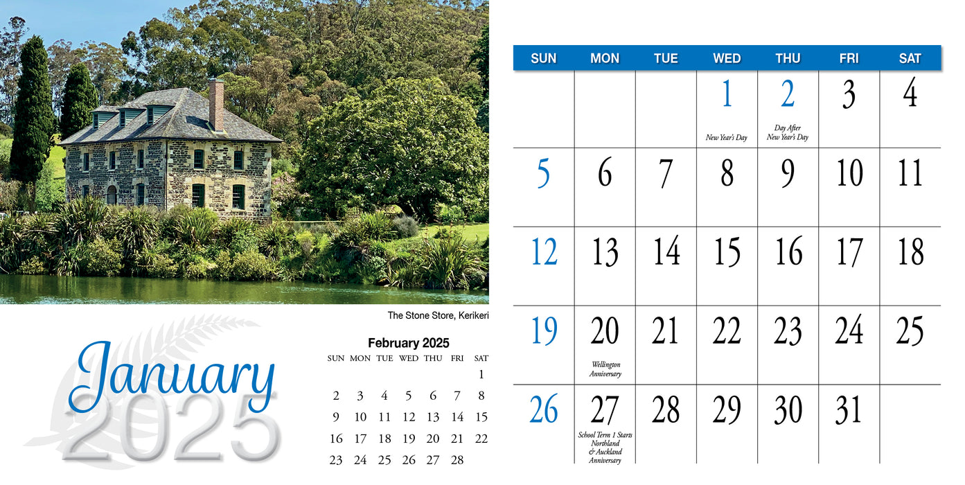 2025 New Zealand Desk Easel Calendar