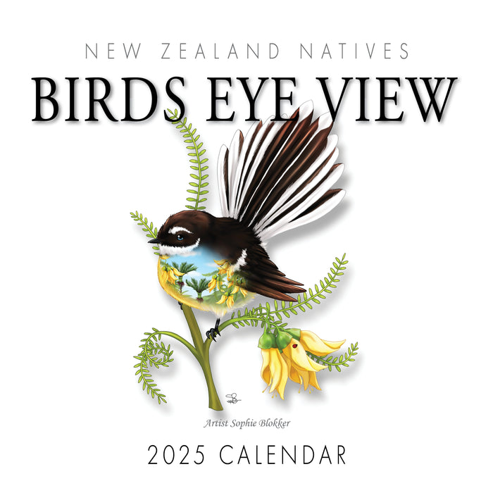 2025 Sophie Blokker New Zealand Natives Birds Eye View Wall Calendar