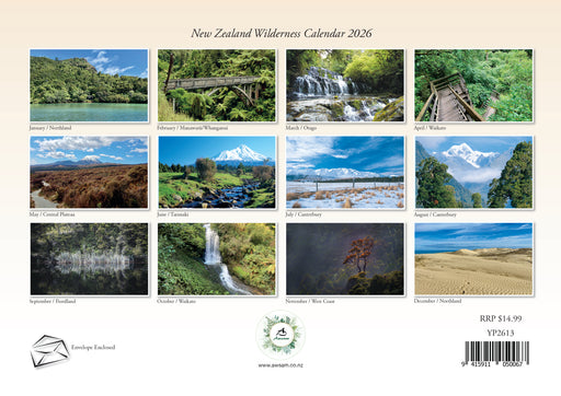 New Zealand Wilderness Bonus A3 Planner 2026 A4 Wall Calendar