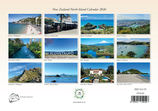 North Island Bonus Fridge Manget 2026 A4 Wall Calendar
