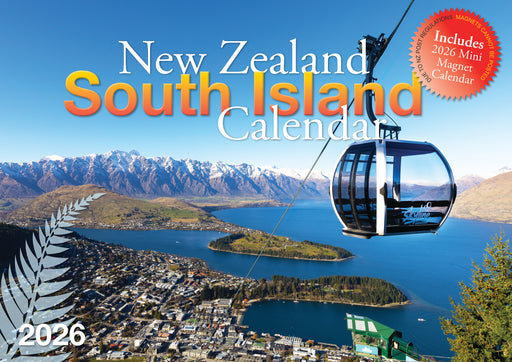 South Island Bonus Fridge Manget 2026 A4 Wall Calendar