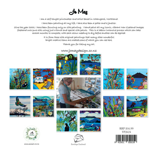 New Zealand Artwork by Jo May 2026 Square Wall Calendar