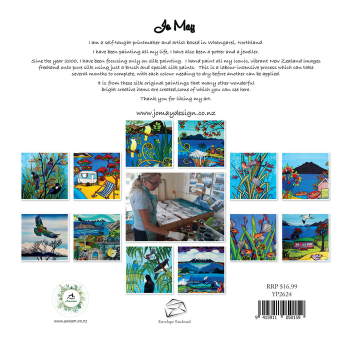 New Zealand Artwork by Jo May 2026 Square Wall Calendar