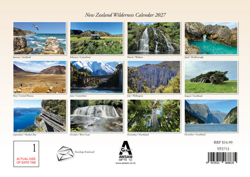 New Zealand Wilderness with A3 Planner 2027 A4 Wall Calendar