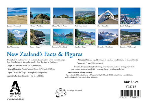 New Zealand in Colour 2027 Mini Wall Calendar