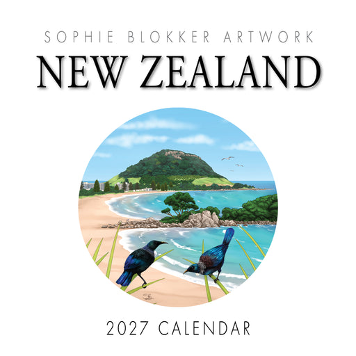 New Zealand Artwork by Sophie Blokker 2027 Square Wall Calendar