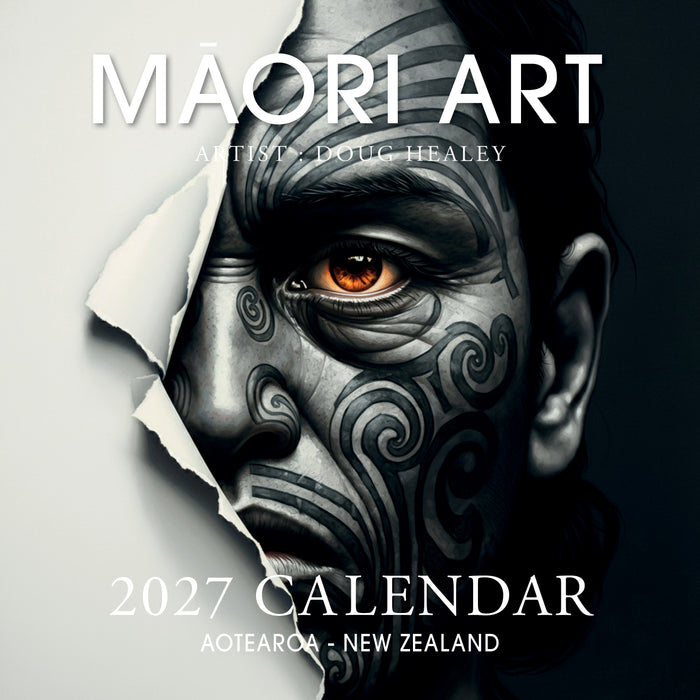 Maori Artwork by Doug Healey 2027 Square Wall Calendar