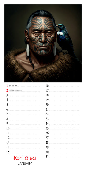 Maori Perpetual by Doug Healey Slimline Wall Calendar