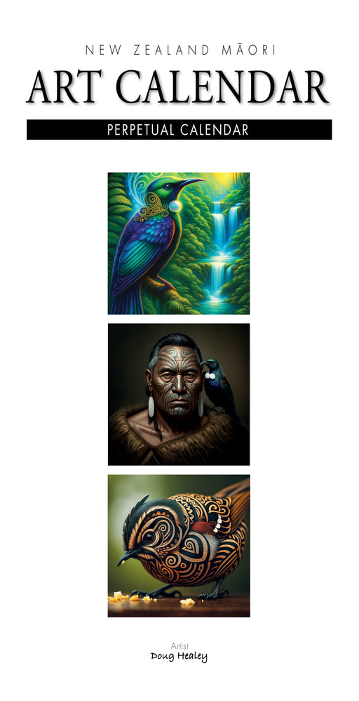 Maori Perpetual by Doug Healey Slimline Wall Calendar