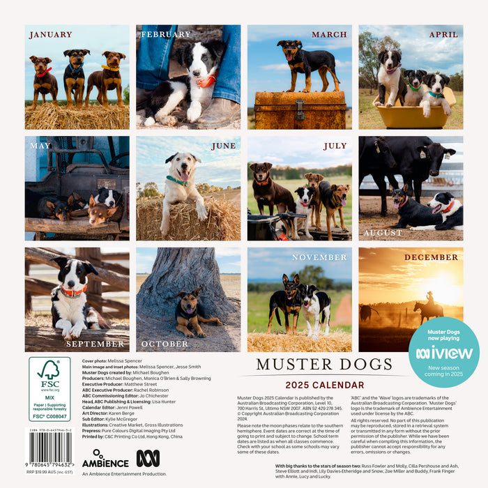 2025 Muster Dogs Wall Calendar