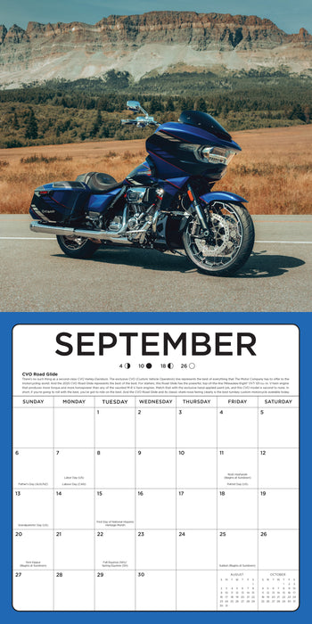 Harley Davidson 2026 Square Wall Calendar