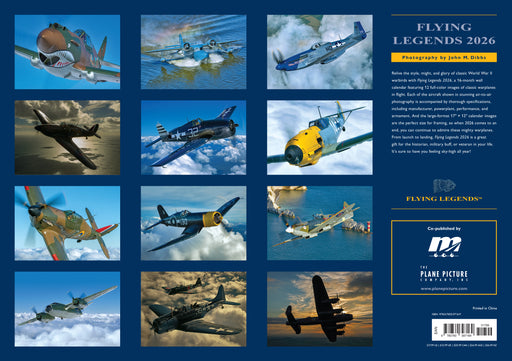 Flying Legends 2026 Large Wall Calendar
