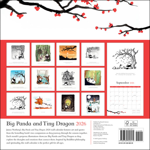 Big Panda and Tiny Dragon 2026 Square Wall Calendar