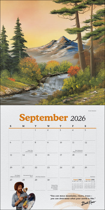 Bob Ross 2026 Square Wall Calendar