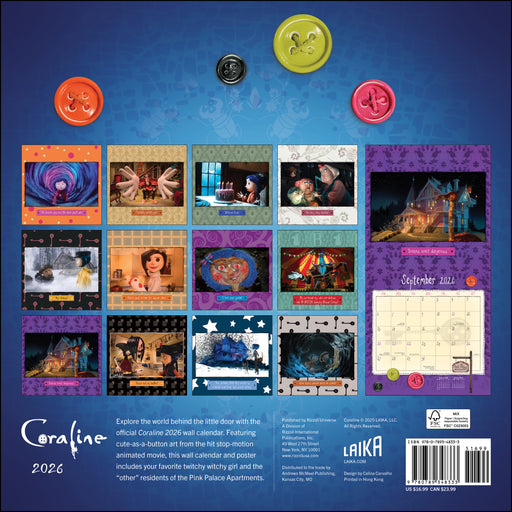 Coraline 2026 Square Wall Calendar