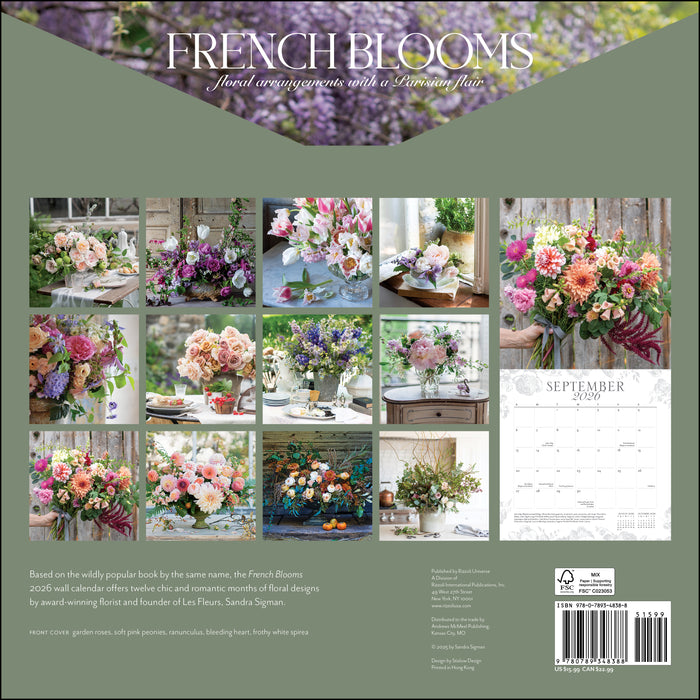 French Blooms 2026 Square Wall Calendar