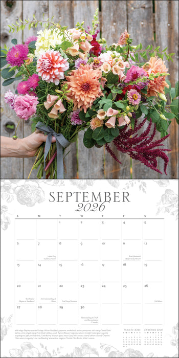 French Blooms 2026 Square Wall Calendar