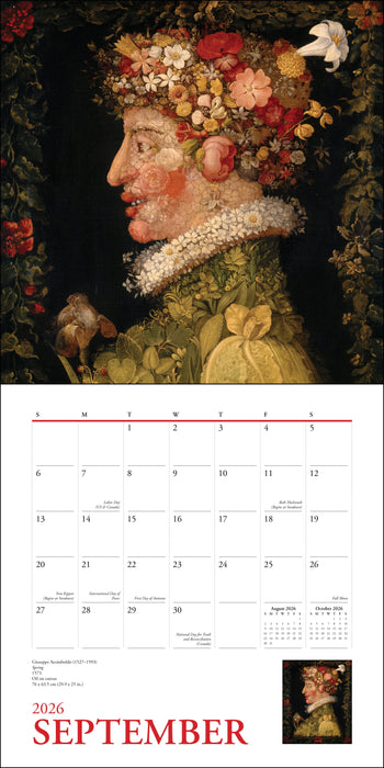 Great Works of the Louvre 2026 Square Wall Calendar