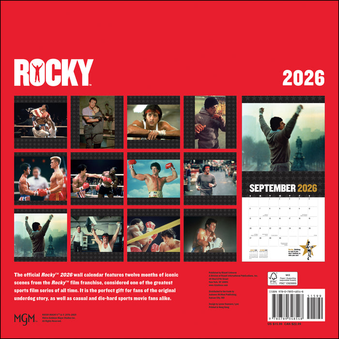 Rocky 2026 Square Wall Calendar