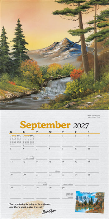 Bob Ross 2027 Square Wall Calendar