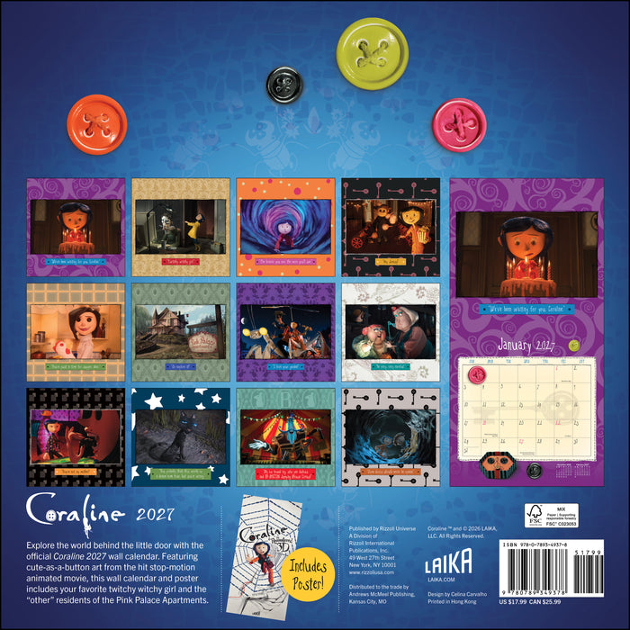 Coraline 2027 Square Wall Calendar
