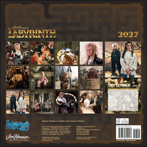 Jim Henson's Labyrinth 2027 Square Wall Calendar