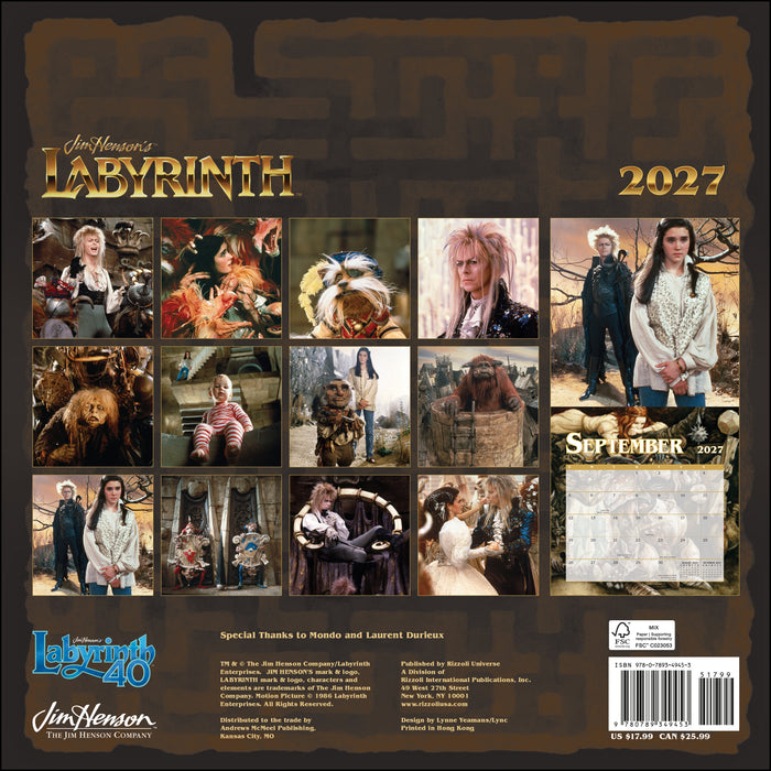 Jim Henson's Labyrinth 2027 Square Wall Calendar